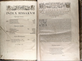 Índice y dedicatoria. Liber primus missarum (París, 1566). [CH-E Mw1]