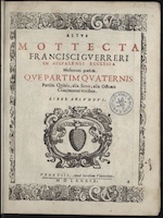 Mottecta... Liber secundus (Venecia: Giacomo Vincenzi, 1589) [G 4875]. Francisco Guerrero
