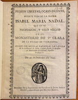 Prision libertad... Isabel Maria Nadal (1743)