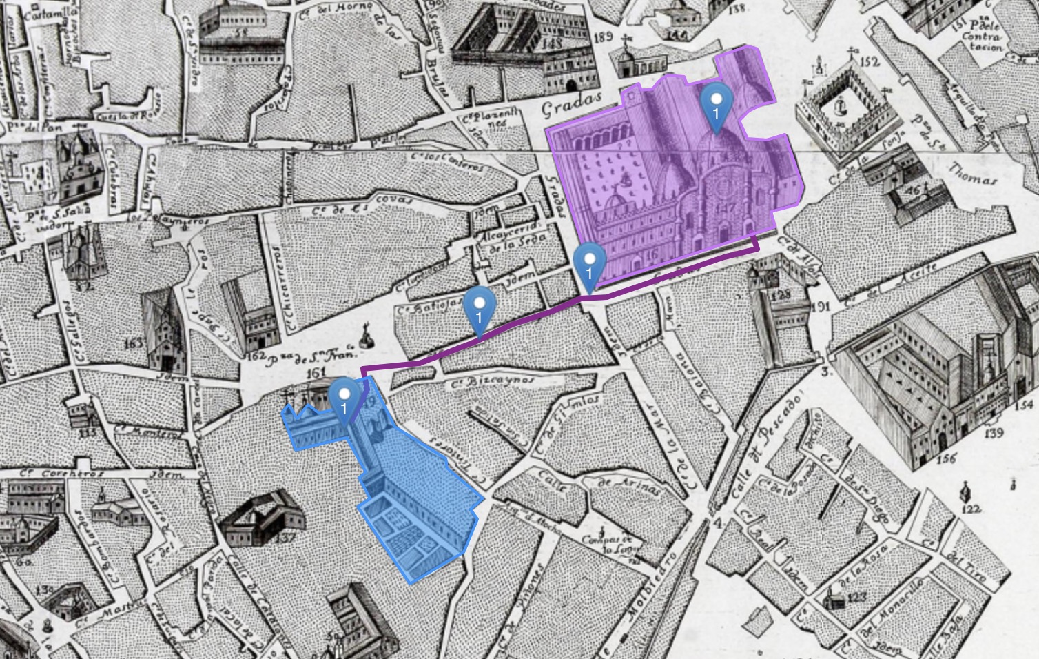 Itinerario de la procesión de la Bula de Cruzada en Sevilla